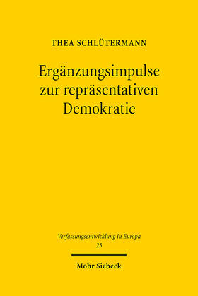 Schlütermann | Ergänzungsimpulse zur repräsentativen Demokratie | Buch | 978-3-16-162804-7 | sack.de