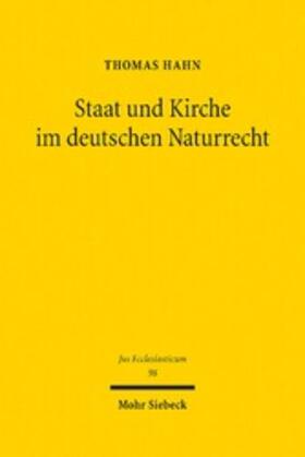 Hahn | Staat und Kirche im deutschen Naturrecht | E-Book | sack.de