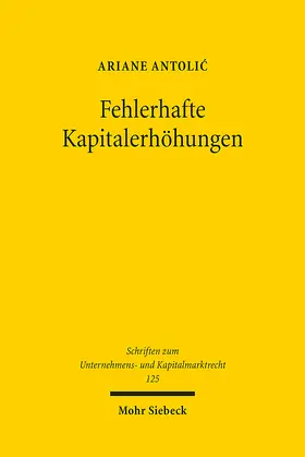 Antolic | Fehlerhafte Kapitalerhöhungen | E-Book | www.sack.de