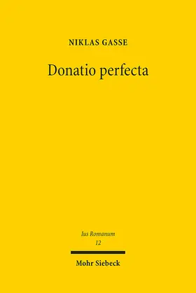 Gasse |  Donatio perfecta | Buch |  Sack Fachmedien