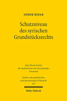 Hidar |  Schutzniveau des syrischen Grundstücksrechts | eBook | Sack Fachmedien