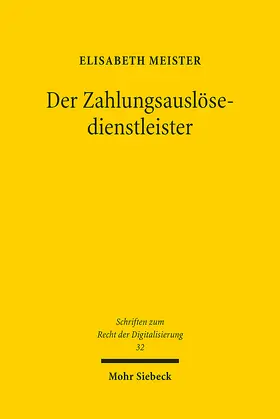 Meister | Der Zahlungsauslösedienstleister | Buch | 978-3-16-163874-9 | www.sack.de