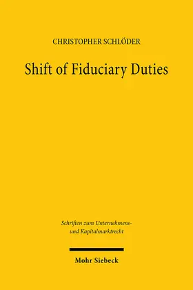 Schlöder | Shift of Fiduciary Duties | E-Book | www.sack.de