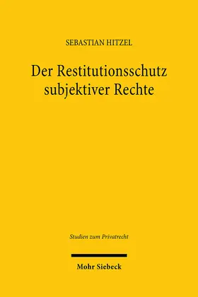 Hitzel | Der Restitutionsschutz subjektiver Rechte | E-Book | www.sack.de