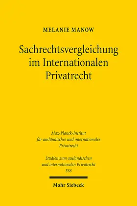 Manow |  Sachrechtsvergleichung im Internationalen Privatrecht | Buch |  Sack Fachmedien