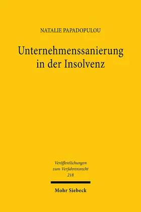 Papadopulou |  Unternehmenssanierung in der Insolvenz | Buch |  Sack Fachmedien