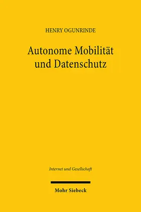 Ogunrinde |  Autonome Mobilität und Datenschutz | Buch |  Sack Fachmedien
