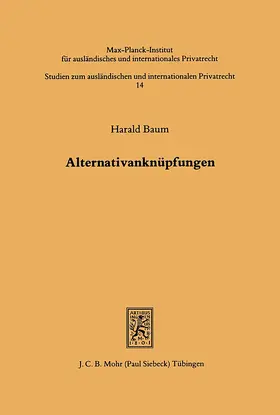 Baum | Alternativanknüpfungen | Buch | 978-3-16-645028-5 | www.sack.de