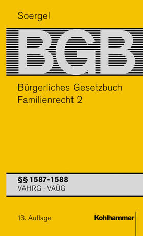 Soergel / Gaul / Siebert | Bürgerliches Gesetzbuch / BGB (13. A.). Familienrecht 2 | Buch | 978-3-17-015809-2 | sack.de