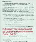 Bickhoff |  Unterlagen der Nachkriegszeit als Quellen zur Geschichte des Dritten Reiches | Buch |  Sack Fachmedien