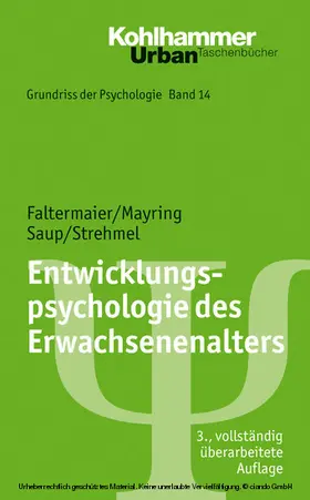 Faltermaier / Mayring / Saup |  Entwicklungspsychologie des Erwachsenenalters | eBook | Sack Fachmedien