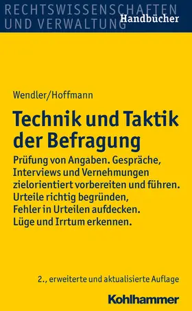 Hoffmann / Wendler |  Technik und Taktik der Befragung | eBook | Sack Fachmedien