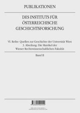 Maisel / Seidl | Die Matrikel der Wiener Rechtswissenschaftlichen Fakultät | Buch | 978-3-205-20255-4 | sack.de