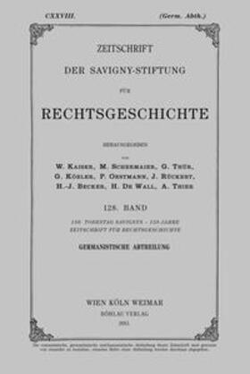 Köbler / Oestmann / Rückert | Zeitschrift der Savigny-Stiftung für Rechtsgeschichte | Buch | 978-3-205-78773-0 | sack.de