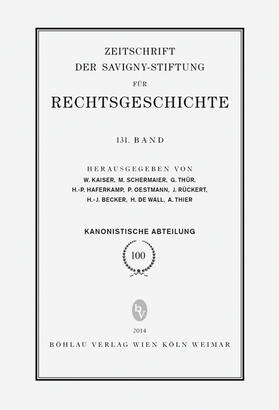 Thier / Becker / de Wall | ZRG Kanonistische Abteilung 100. Band (2014) | Buch | 978-3-205-79549-0 | sack.de