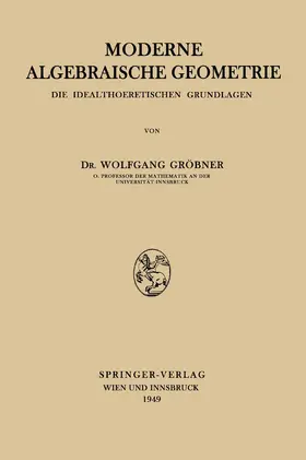 Gröbner | Moderne Algebraische Geometrie | Buch | 978-3-211-80090-4 | www.sack.de
