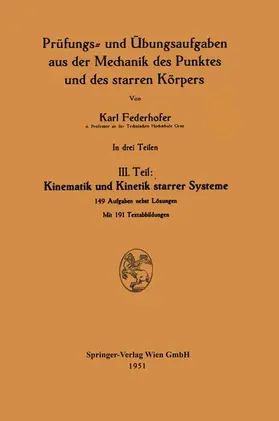 Federhofer |  Kinematik und Kinetik starrer Systeme | Buch |  Sack Fachmedien
