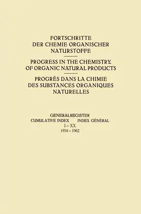 Zechmeister |  Generalregister / Cumulative Index / Index Général I-XX (1938-1962) | Buch |  Sack Fachmedien