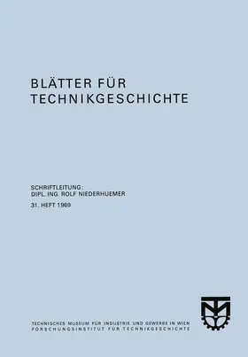 Niederhuemer |  Blätter für Technikgeschichte | Buch |  Sack Fachmedien