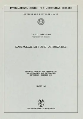 Marzollo |  Controllability and Optimization | Buch |  Sack Fachmedien