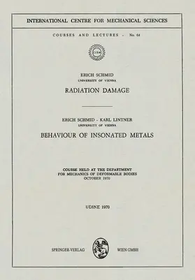 Lintner / Schmid |  Radiation Damage. Behaviour of Insonated Metals | Buch |  Sack Fachmedien