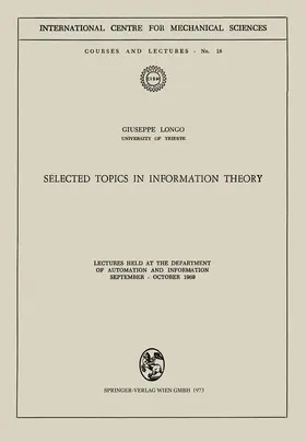 Longo |  Selected Topics in Information Theory | Buch |  Sack Fachmedien