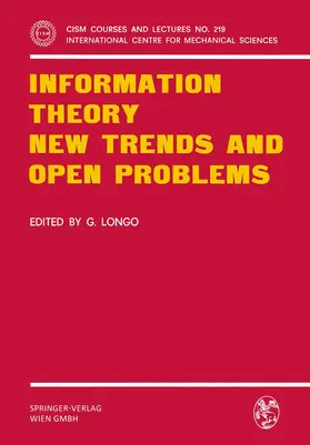 Longo |  Information Theory New Trends and Open Problems | Buch |  Sack Fachmedien