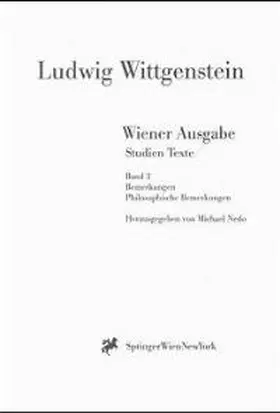Wittgenstein / Nedo |  Wiener Ausgabe Studien Texte | Buch |  Sack Fachmedien