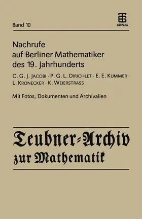 Reichardt |  Nachrufe auf Berliner Mathematiker des 19. Jahrhunderts | Buch |  Sack Fachmedien