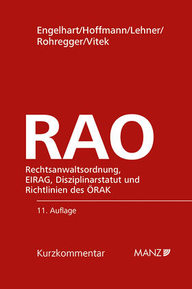 Engelhart / Hoffmann / Lehner |  Rechtsanwaltsordnung RAO | Buch |  Sack Fachmedien
