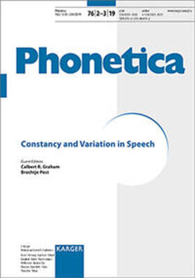 Graham / Post | Constancy and Variation in Speech | Buch | 978-3-318-06474-2 | sack.de