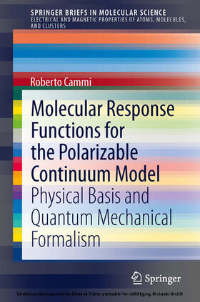 Cammi |  Molecular Response Functions for the Polarizable Continuum Model | eBook | Sack Fachmedien