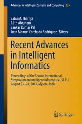 Thampi / Rodriguez / Abraham |  Recent Advances in Intelligent Informatics | Buch |  Sack Fachmedien