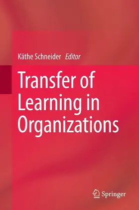 Schneider | Transfer of Learning in Organizations | E-Book | www.sack.de