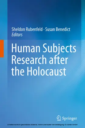 Rubenfeld / Benedict |  Human Subjects Research after the Holocaust | eBook | Sack Fachmedien