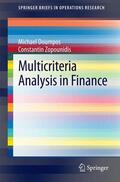 Zopounidis / Doumpos |  Multicriteria Analysis in Finance | Buch |  Sack Fachmedien