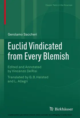 De Risi / Saccheri |  Euclid Vindicated from Every Blemish | eBook | Sack Fachmedien