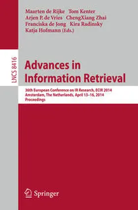 de Rijke / Kenter / de Vries |  Advances in Information Retrieval | eBook | Sack Fachmedien