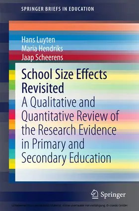 Luyten / Hendriks / Scheerens | School Size Effects Revisited | E-Book | sack.de