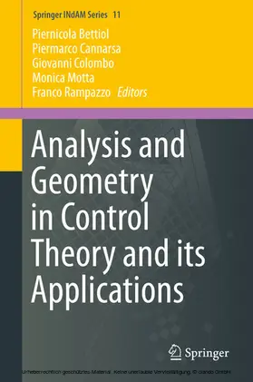 Bettiol / Cannarsa / Colombo |  Analysis and Geometry in Control Theory and its Applications | eBook | Sack Fachmedien