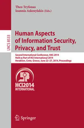 Askoxylakis / Tryfonas |  Human Aspects of Information Security, Privacy, and Trust | Buch |  Sack Fachmedien