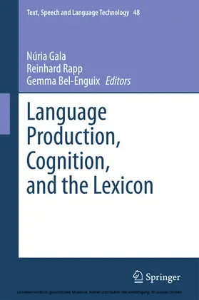 Gala / Rapp / Bel-Enguix |  Language Production, Cognition, and the Lexicon | eBook | Sack Fachmedien