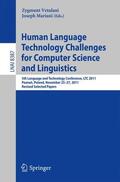 Mariani / Vetulani |  Human Language Technology Challenges for Computer Science and Linguistics | Buch |  Sack Fachmedien