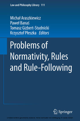 Araszkiewicz / Banas / Banas | Problems of Normativity, Rules and Rule-Following | E-Book | sack.de