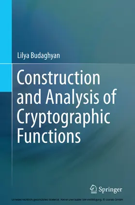 Budaghyan | Construction and Analysis of Cryptographic Functions | E-Book | sack.de