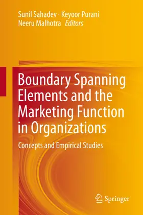 Sahadev / Purani / Malhotra |  Boundary Spanning Elements and the Marketing Function in Organizations | eBook | Sack Fachmedien