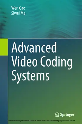 Gao / Ma | Advanced Video Coding Systems | E-Book | sack.de