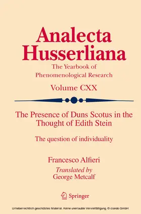 Alfieri |  The Presence of Duns Scotus in the Thought of Edith Stein | eBook | Sack Fachmedien
