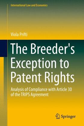 Prifti | The Breeder's Exception to Patent Rights | Buch | sack.de