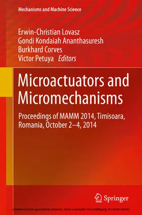 Lovasz / Ananthasuresh / Corves |  Microactuators and Micromechanisms | eBook | Sack Fachmedien